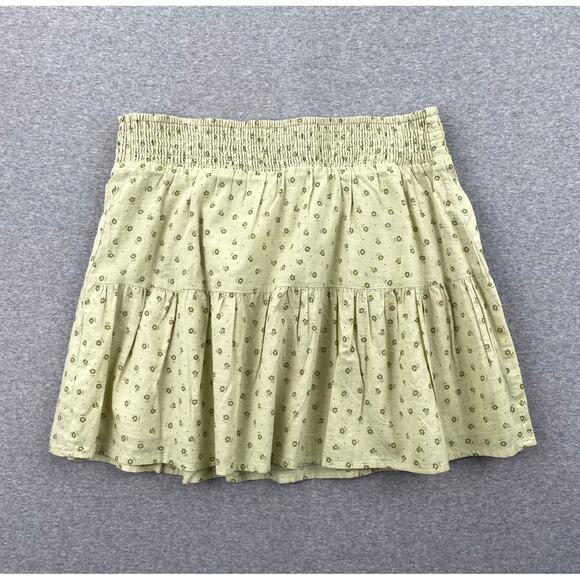 BP Nordstrom Skirt M Green Disty Floral Tiered Cotton Fairy Soft Grunge Boho - Picture 2 of 10